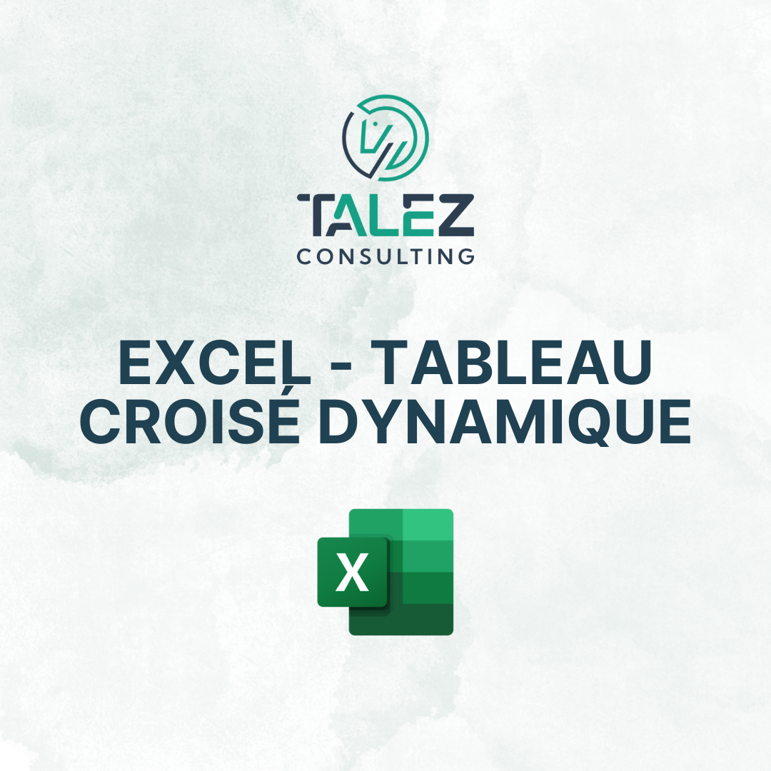 Formation bureautique Excel tableau croisé dynamique avec Talez Consulting